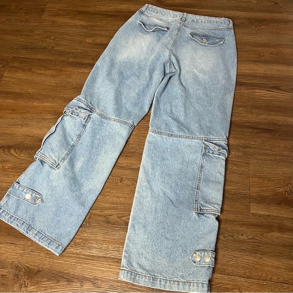 Forever 21 Wide Leg Cargo Jeans size 28 - Picture 7 of 9